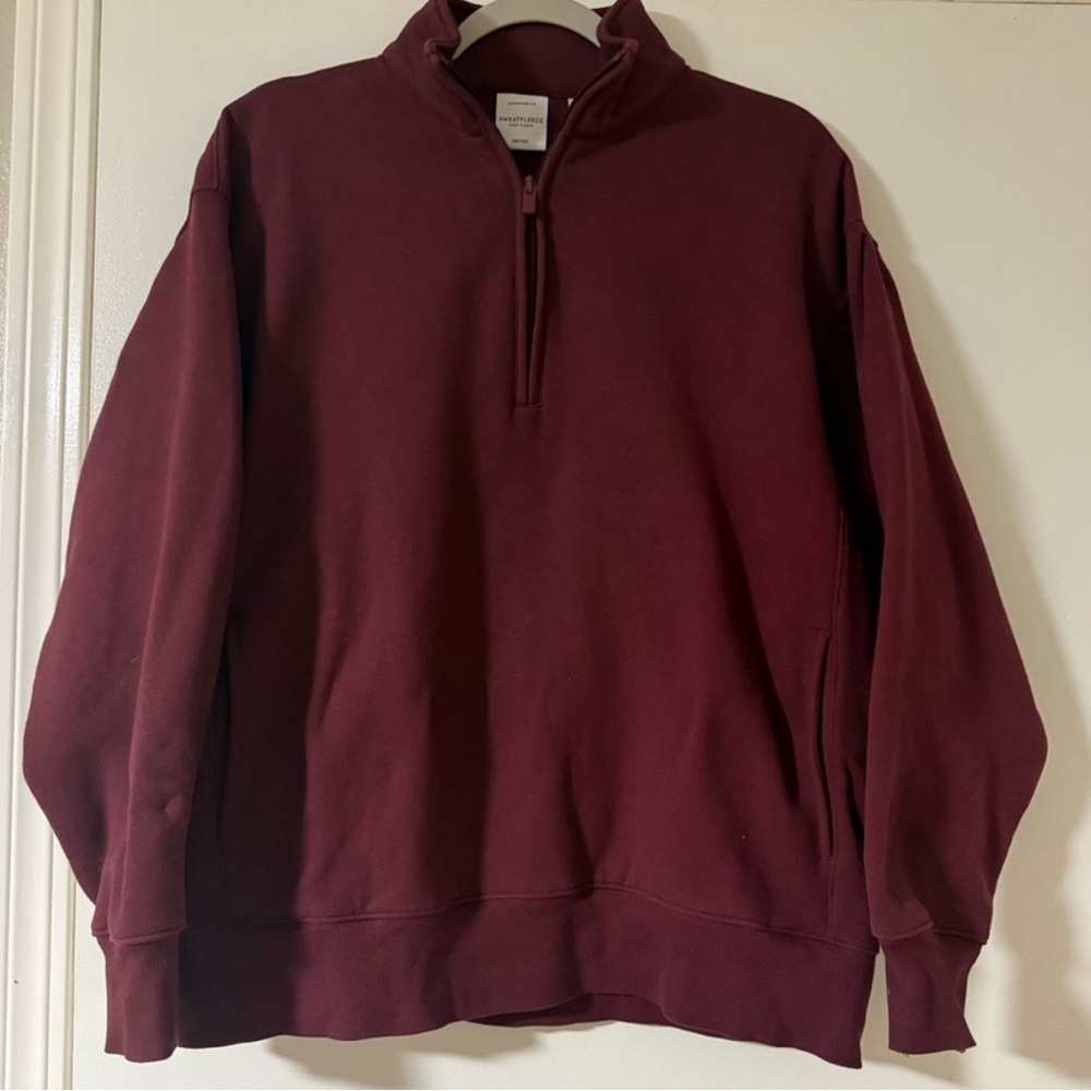 Aritzia Maroon Cozy 1/2 Zip Sweatshirt